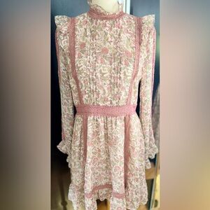 Topshop Floral Crochet Lace and Ruffles Dress Flawed 💎 with tags